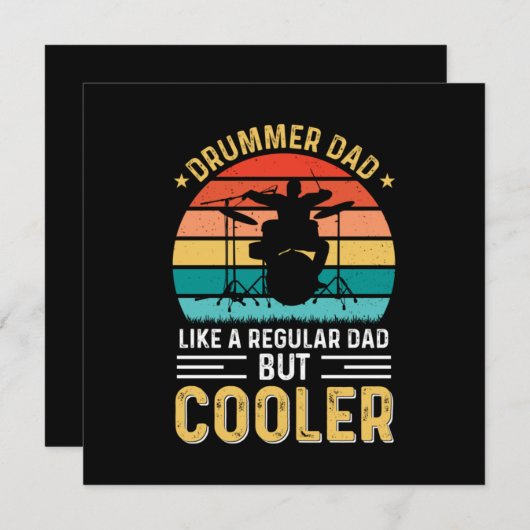 Invitation Papa batteur (Devant / Derrière)