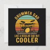 Invitation Papa batteur comme un papa normal mais plus cool (Dos)