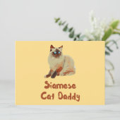 Invitation Papa Chat Siamese (Debout devant)