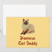 Invitation Papa Chat Siamese (Devant / Derrière)