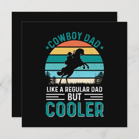 Invitation Papa cow-boy (Devant / Derrière)