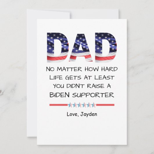 Invitation Papa drôle, vous n'avez pas élevé un libéral (Devant)