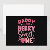 Invitation Papa Du Berry Sweet One Strawberry Anniversaire (Devant / Derrière)