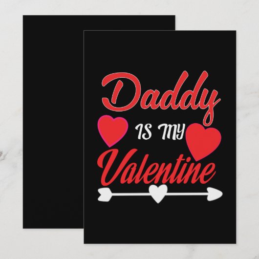 Invitation Papa est mon Valentin (Devant / Derrière)