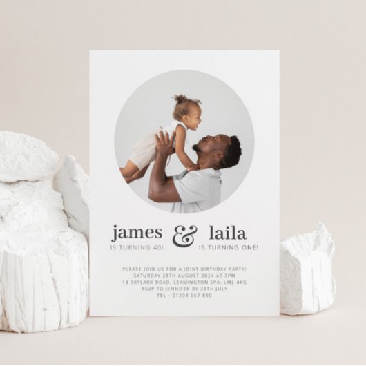 Invitation Papa et Enfant - Photo Anniversaire conjoint