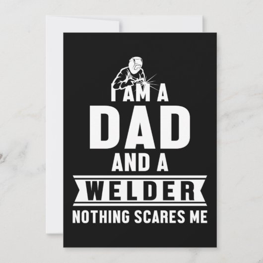 Invitation Papa Et Soudeur Soudage Métal Fer Profession Cadea (Devant)