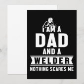 Invitation Papa Et Soudeur Soudage Métal Fer Profession Cadea (Devant / Derrière)