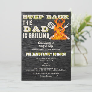 Invitation Papa fait griller un BBQ de jardin pour la réunion
