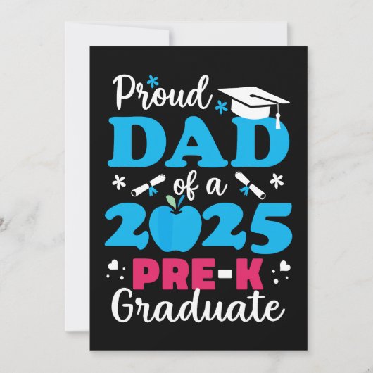 Invitation Papa fier de son diplômé de maternelle 2025 (Devant)