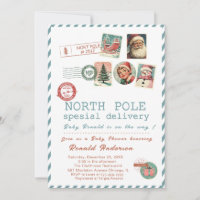 Papa Noël aquarelleBébé Fête prénatale au pôle Nor