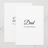 Invitation Papa père ajouter nom texte cadeaux fête des pères (Devant / Derrière)