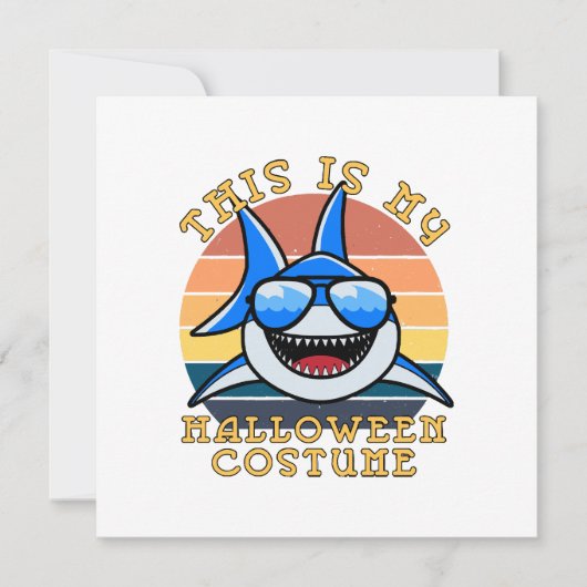 Invitation Papa Requin Soleil Couchant Drôle Épouvantable (Devant)