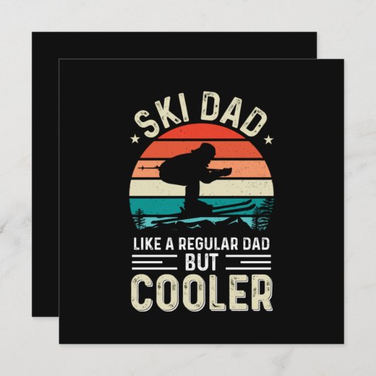 Invitation Papa skieur (Devant / Derrière)