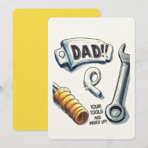 Invitation Papa, Tes Outils Sont Mélangés ! Fête des pères dr