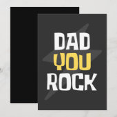 Invitation Papa You Rock - Fête des pères / Cadeau d'annivers (Devant / Derrière)