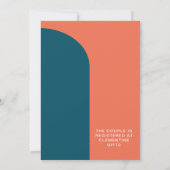 Invitation Papaya rétro et Peacock Blue Photo Couples Douche (Dos)