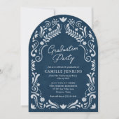 Invitation Papel bleu Picado Photo Graduation (Devant)