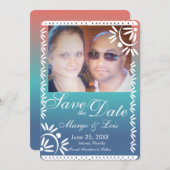 Invitation Papel mexicain Picado Gradient Enregistrer la date (Devant / Derrière)