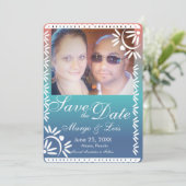 Invitation Papel mexicain Picado Gradient Enregistrer la date (Debout devant)