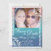 Invitation Papel mexicain Picado Gradient Enregistrer la date (Devant)