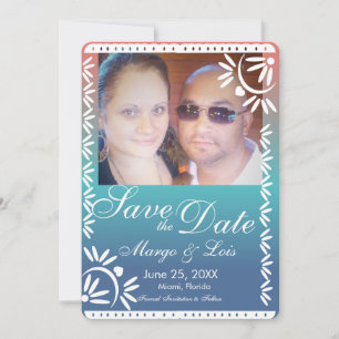 Invitation Papel mexicain Picado Gradient Enregistrer la date