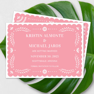 Invitation Papel moderne Picado Enregistrer la date