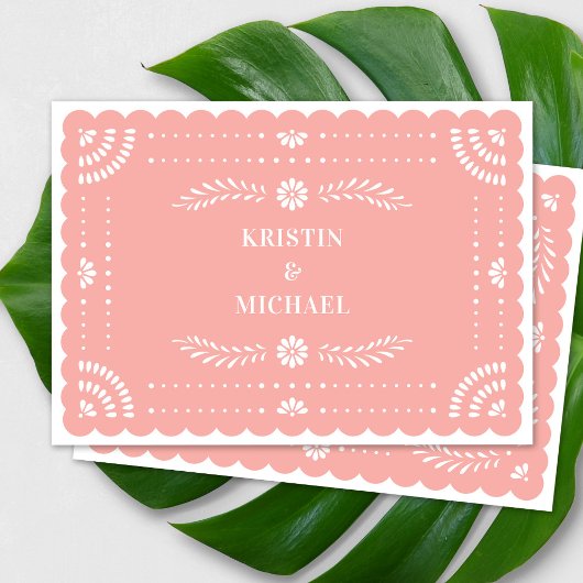 Invitation Papel moderne Picado Enregistrer la date