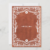 Invitation Papel Picado Boda Mexican Terracotta Brown Wedding (Dos)