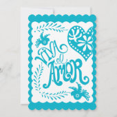 Invitation Papel Picado Citrus Orange Fiesta Bannière Mariage (Dos)