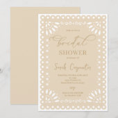 Invitation Papel Picado Fête des mariées à thème mexicaine (Devant / Derrière)