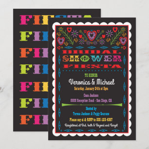 Invitation Papel Picado Fête des mariées mexicaine Fiesta