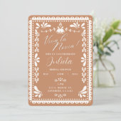 Invitation Papel Picado Fête des mariées mexicaine Neutral Ba (Debout devant)