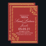 Invitation Papel Picado Fiesta Sweet 16 Mexicain Saint Jacque<br><div class="desc">Sweet 16 Fiesta Invitation-Papel mexicain Picado Frontière avec Coeurs et Floraux</div>