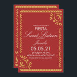 Invitation Papel Picado Fiesta Sweet 16 Mexicain Saint Jacque<br><div class="desc">Sweet 16 Fiesta Invitation-Papel mexicain Picado Frontière avec Coeurs et Floraux</div>