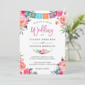 Invitation Papel Picado Fleurs en fleurs Mariage de style mex (Debout devant)