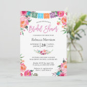 Invitation Papel Picado Fleurs Fête des mariées de style mexi (Debout devant)