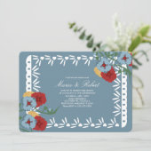 Invitation Papel Picado Florales Botaniques Mexicaines Fiesta (Debout devant)