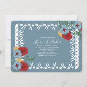 Invitation Papel Picado Florales Botaniques Mexicaines Fiesta (Devant)