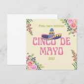 Invitation Papel Picado Florales Botaniques Mexicaines Fiesta (Devant / Derrière)