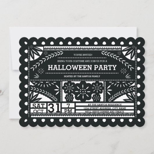 Invitation Papel Picado Halloween Party (Devant)