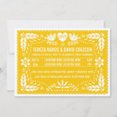 Invitation Papel picado inséparables mariage jaune (Devant)