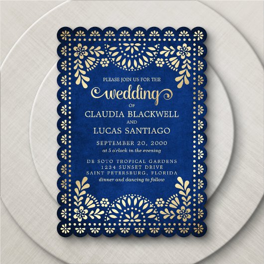 Invitation Papel Picado Mariage