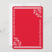 Invitation Papel Picado Mariage botanique mexicain Red Kraft (Dos)