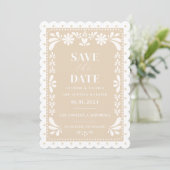 Invitation Papel Picado Mariage Enregistrer la date Invitatio (Debout devant)