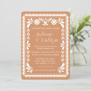 Invitation Papel Picado Mariage Mexicain Barro Hacienda