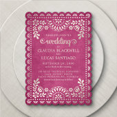 Invitation Papel Picado Mariage rose