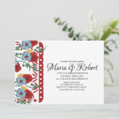 Invitation Papel Picado Mexicain Mariage Vert Vin Floral (Debout devant)