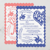 Invitation Papel Picado Mexicaine Fiesta Mariage thème de ban (Devant / Derrière)