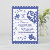 Invitation Papel Picado Mexicaine Fiesta Mariage thème de ban (Debout devant)