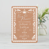 Invitation Papel Picado Wedding shower mexicain Viva Los Novi (Debout devant)